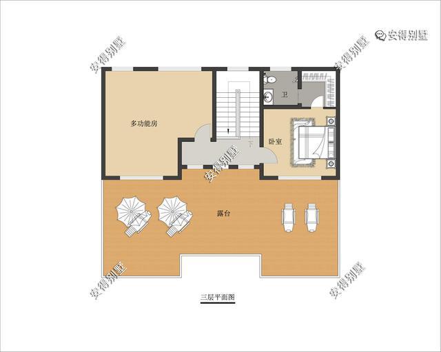 占地173x116m农村自建3层别墅图纸厨房餐厅独立设计KK体育(图3)