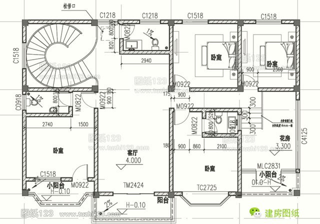 M88体育二层经典带车库漂亮大气别墅全套图纸户型（值得推荐）(图3)